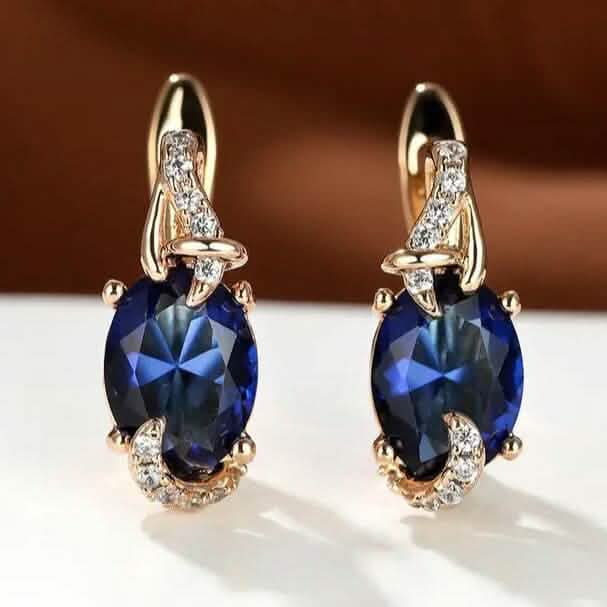 18K Gold Stone Stud Earrings