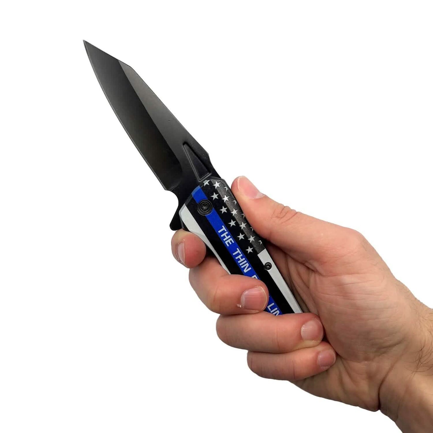2-Pack: 3" Thin Blue Line Knife With ABS Handle