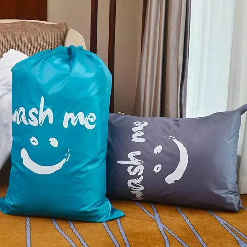 2-Pack: Wash Me Travel Laundry Bag, Machine Washable Dirty Clothes Organizer