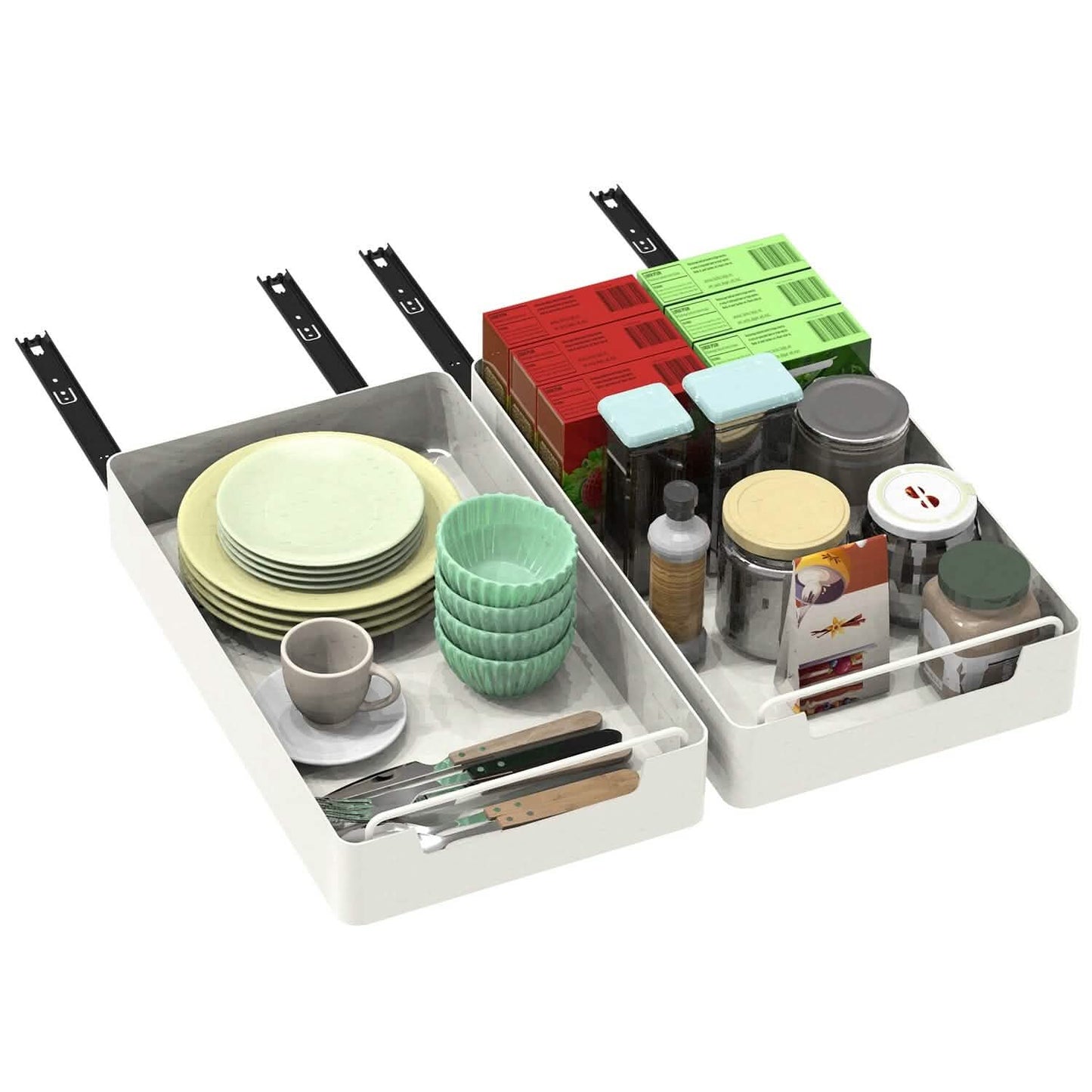 2-Pieces: Pull Out Cabinet Organizers