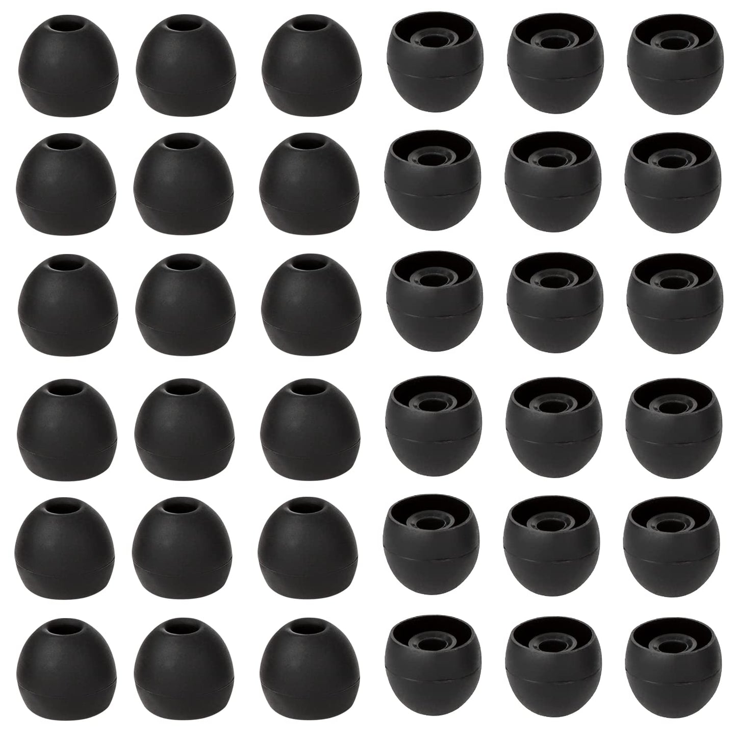 CYADCI 36 Pieces Large Earbud Tips Soft and Comfortable Silicone Earbud Tips Ear Bud Replacement Pieces Silicone Fit Most in-Ear Headphones,Inner Hole 3.8mm -5.5mm,Large Black Earbuds Silicone Tips