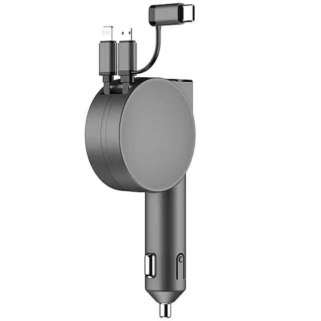 3-in-1 Retractable Car Phone Charger