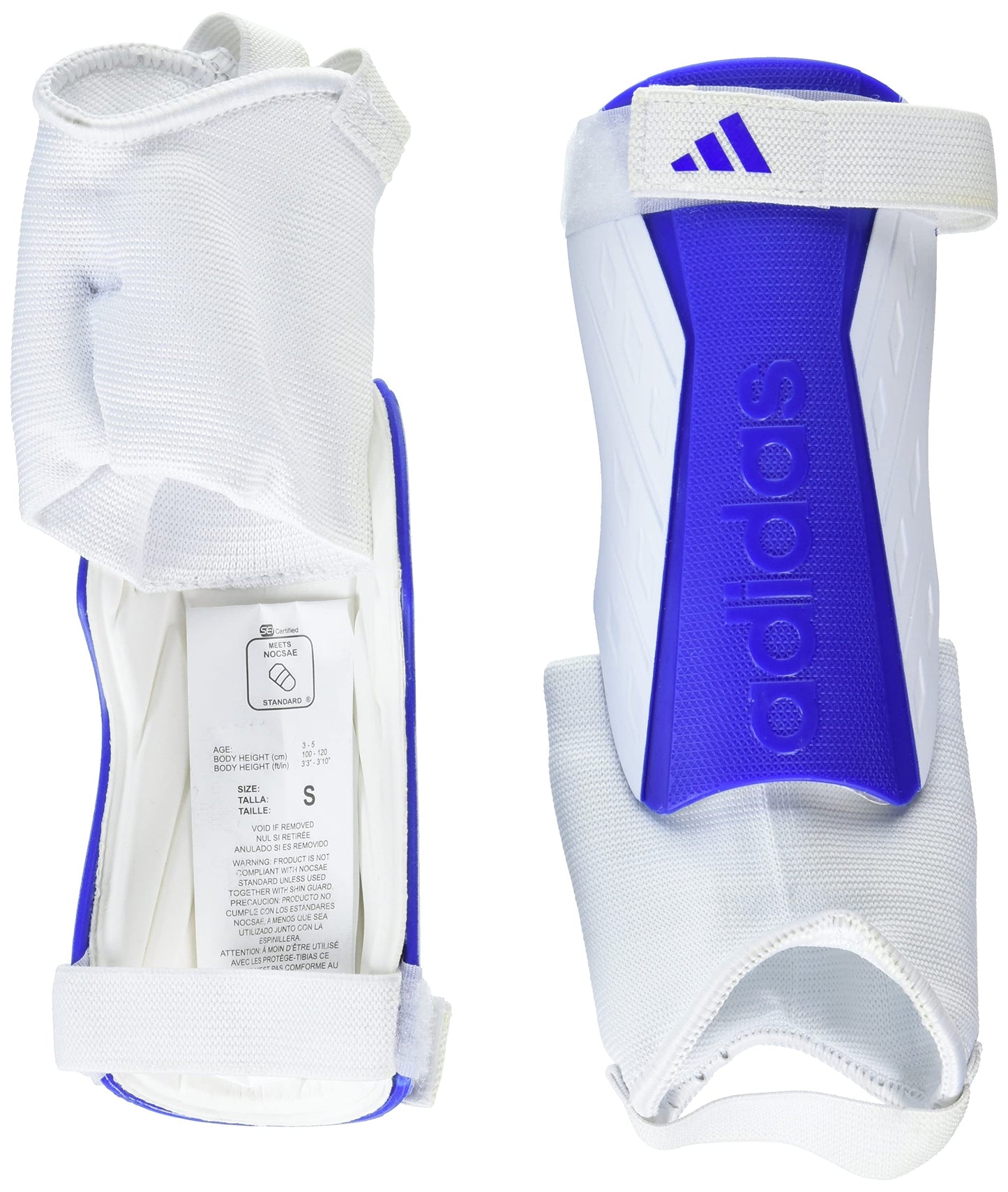 adidas Unisex-Child Tiro Soft Ground Match Shin Guards White/Team Royal Blue/White Medium
