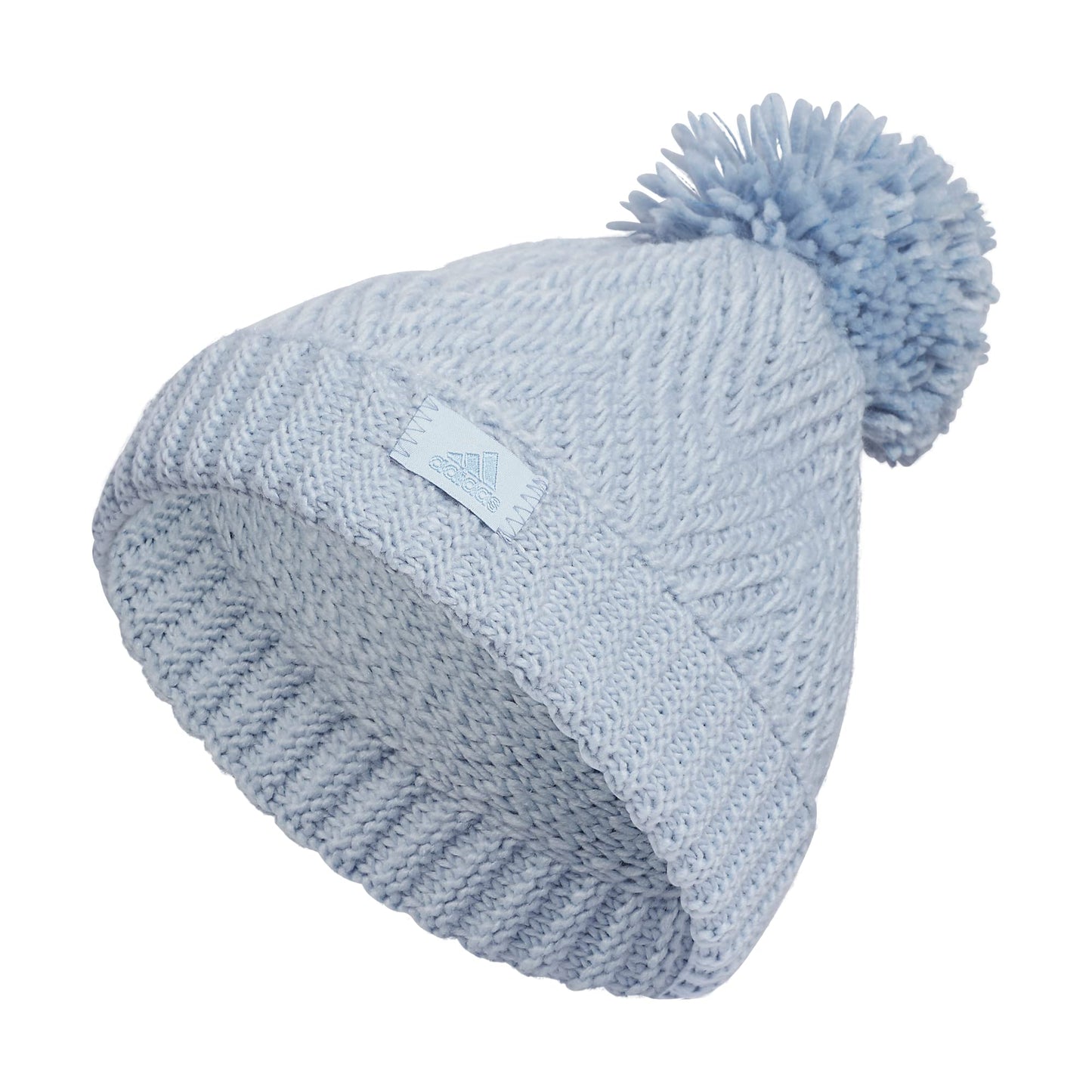adidas Pom Beanie Kids Cuffed Winter hat/Cap with Pompom for Boys and Girls Wonder Blue/Ash Blue One Size