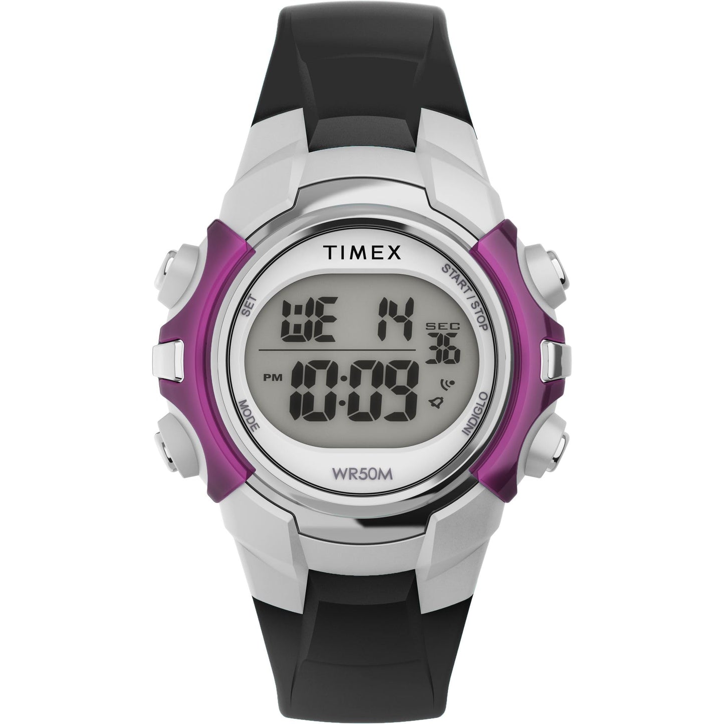 Timex Mens Digital 33mm Watch - Black Band Digital Dial Black Case