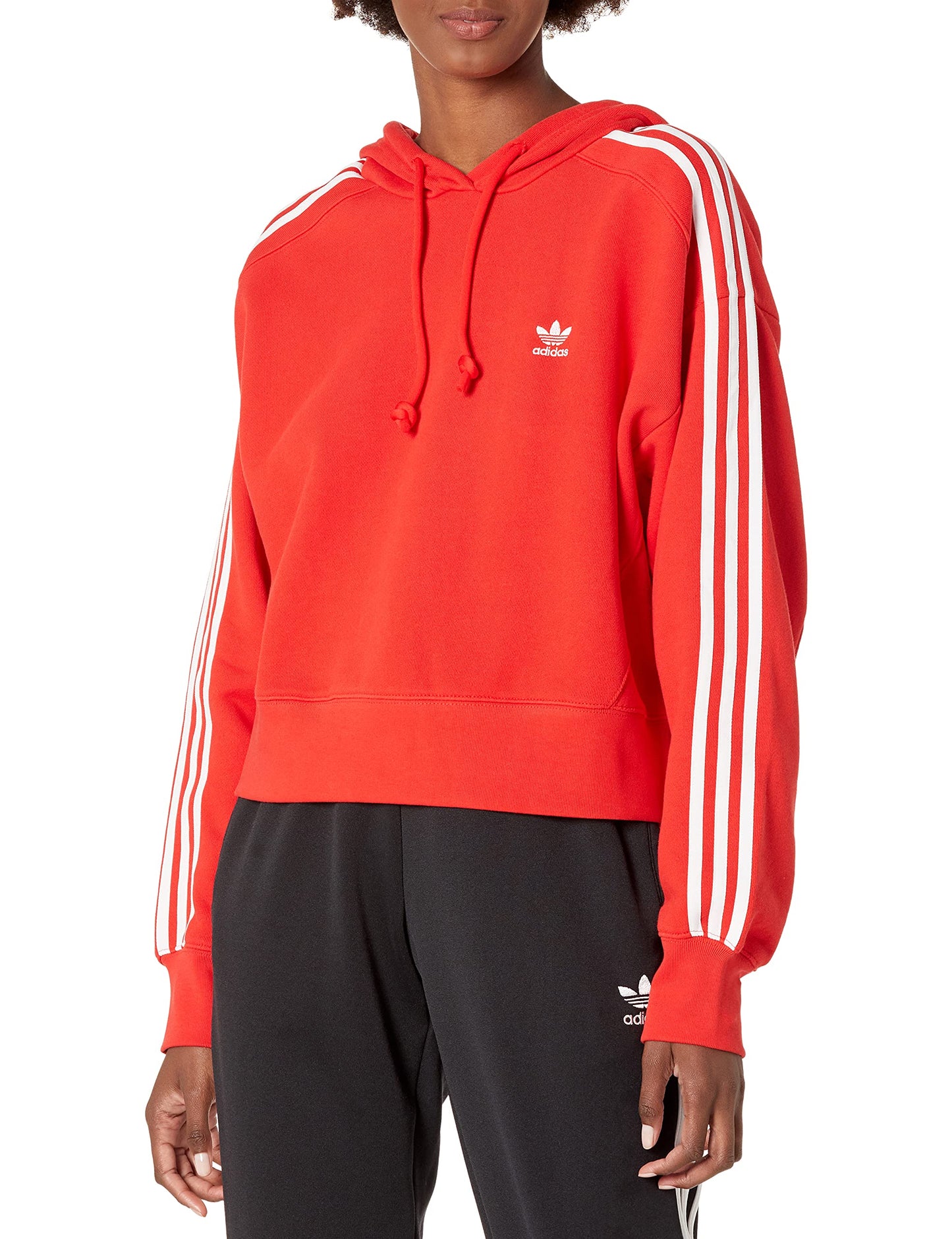adidas Originals Womens Adicolor Classics Crop Hoodie Red X-Large