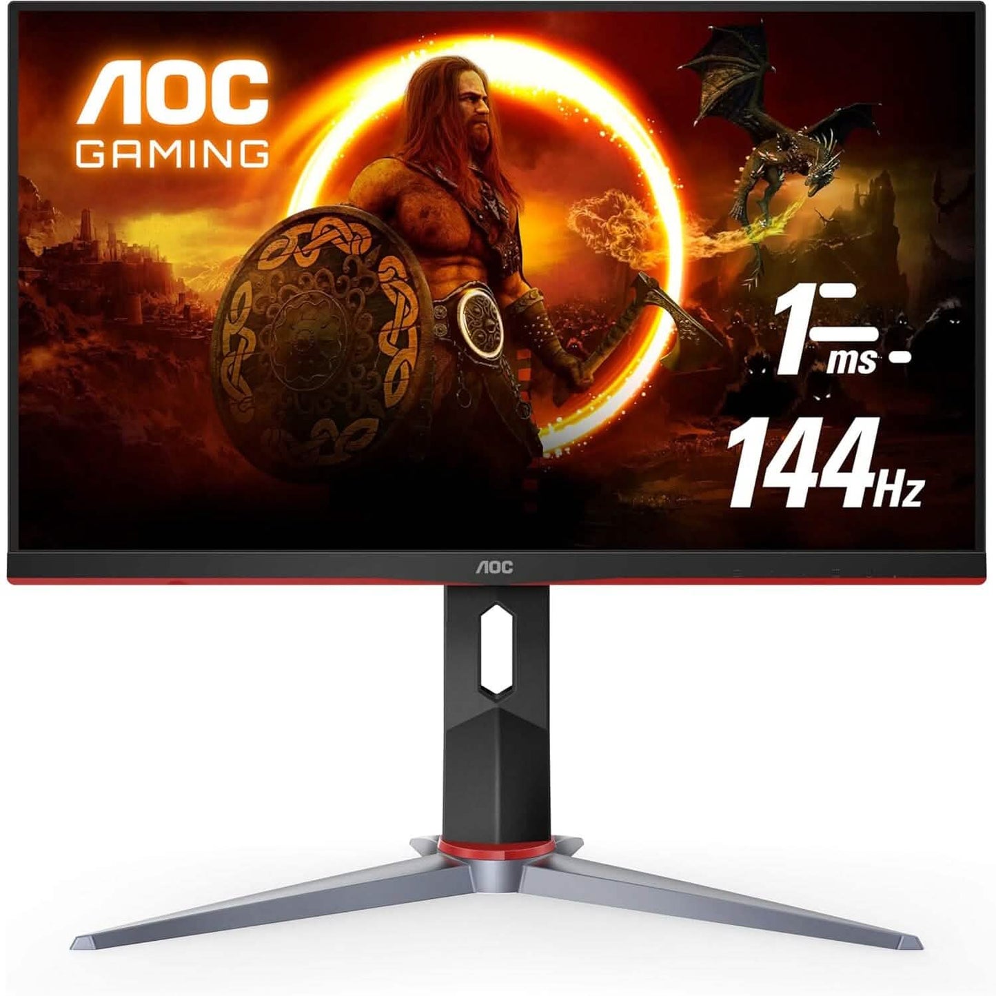 AOC 27G2 27" Frameless Gaming IPS Monitor, FHD 1080P, 1ms 144Hz, NVIDIA G-SYNC Compatible + Adaptive-Sync, Height Adjustable (Refurbished)