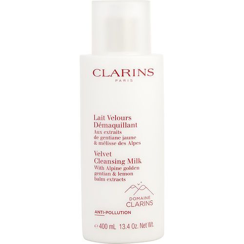 Clarins by Clarins Velvet Cleansing Milk with Alpine Golden Gentian & Lemon Balm Extracts --400ml/13.4oz