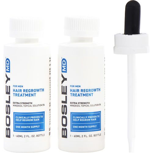 BOSLEY by Bosley BOSLEYMD MEN'S HAIR REGROWTH TREATMENT FOR MEN EXTRA STRENGTH MINOXIDIL 5% TOPICAL SOLUTION - TWO MONTH SUPPLY 2- 2 OZ BOTTLES (DROPPER)