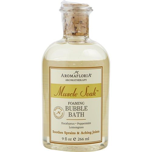 MUSCLE SOAK by Aromafloria FOAMING BUBBLE BATH 9 OZ BLEND OF EUCALYPTUS, PEPPERMINT, LEMONGRASS