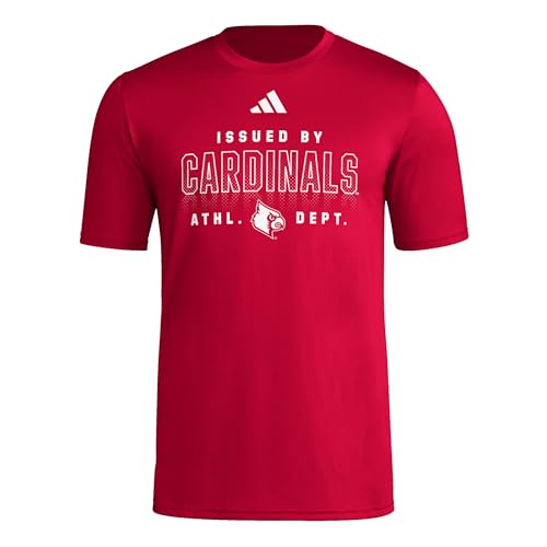 adidas Mens Pre-Game T-Shirt Team Power Red/University of Louisville