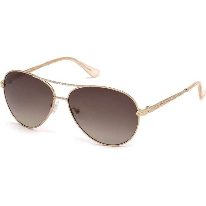 GUESS GU7470-S Pilot Sunglasses for Women + BUNDLE with Designer iWear Eyewear Care Kit (Refurbished)