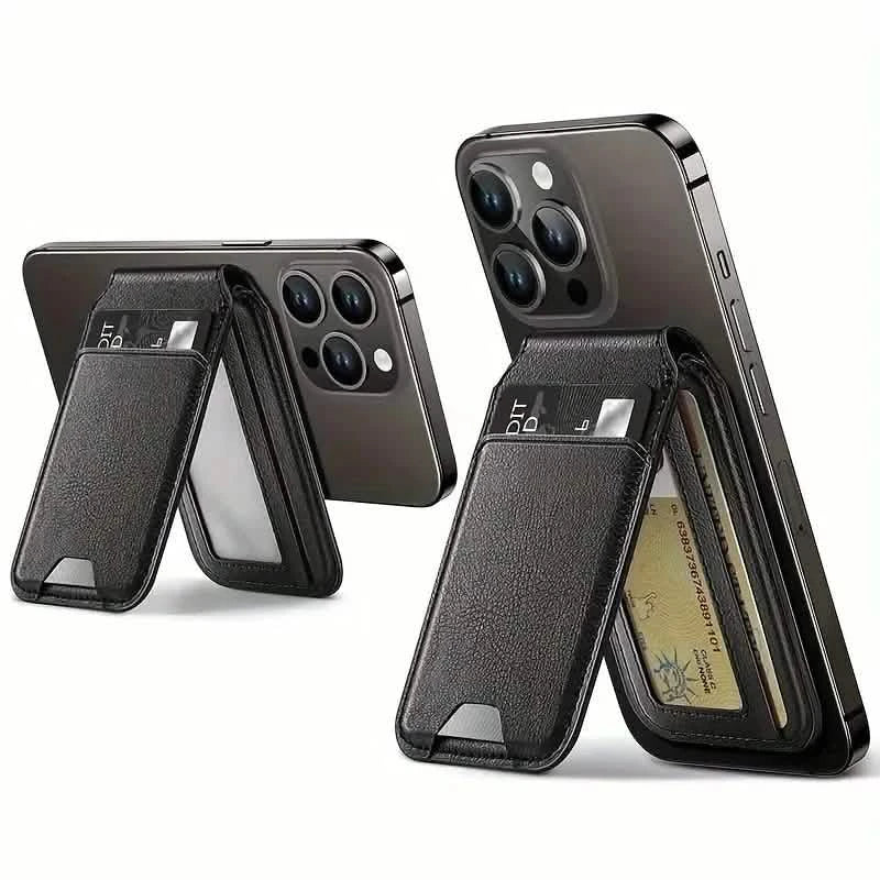 Magnetic PU Leather RFID Blocking Flip Kickstand Credit Slots Wallet Credit Cell Case Card Cover Slot Card Holder for Back of IPhone
