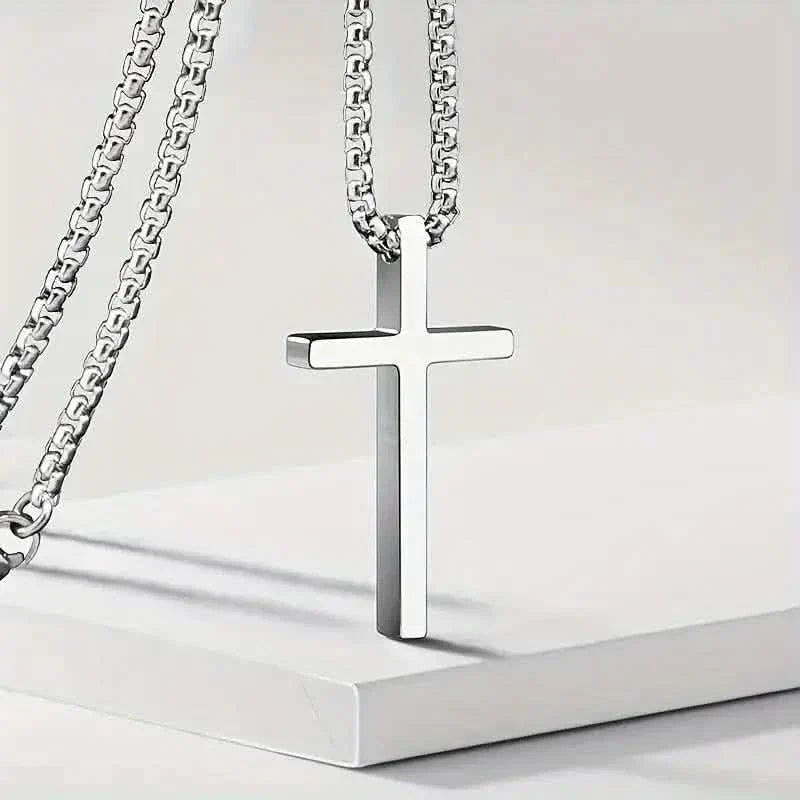 Men's Fashion Stainless Steel Cross Pendant Necklace