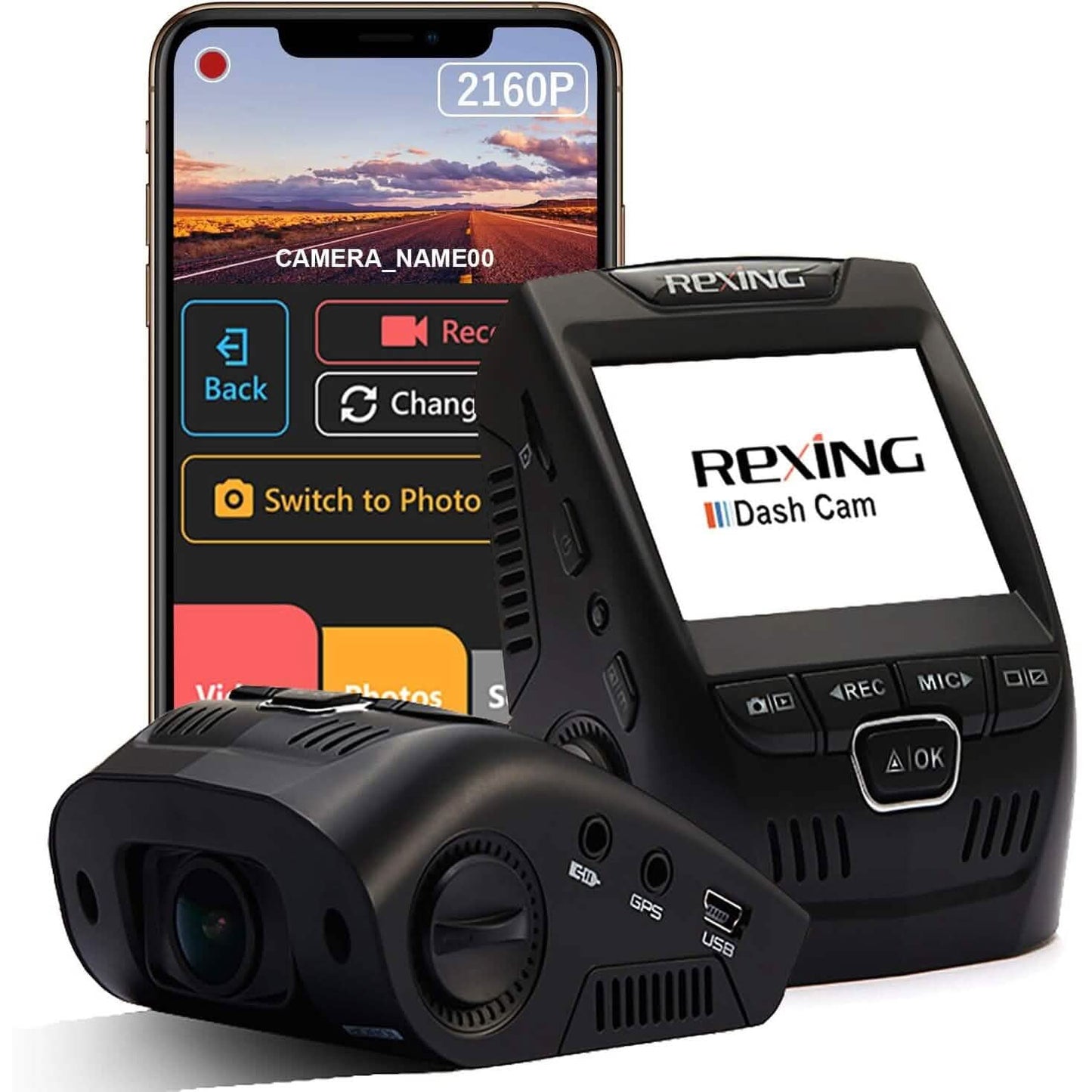REXING V1 - 4K Ultra HD Car Dash Cam 2.4" LCD Screen (Refurbished)