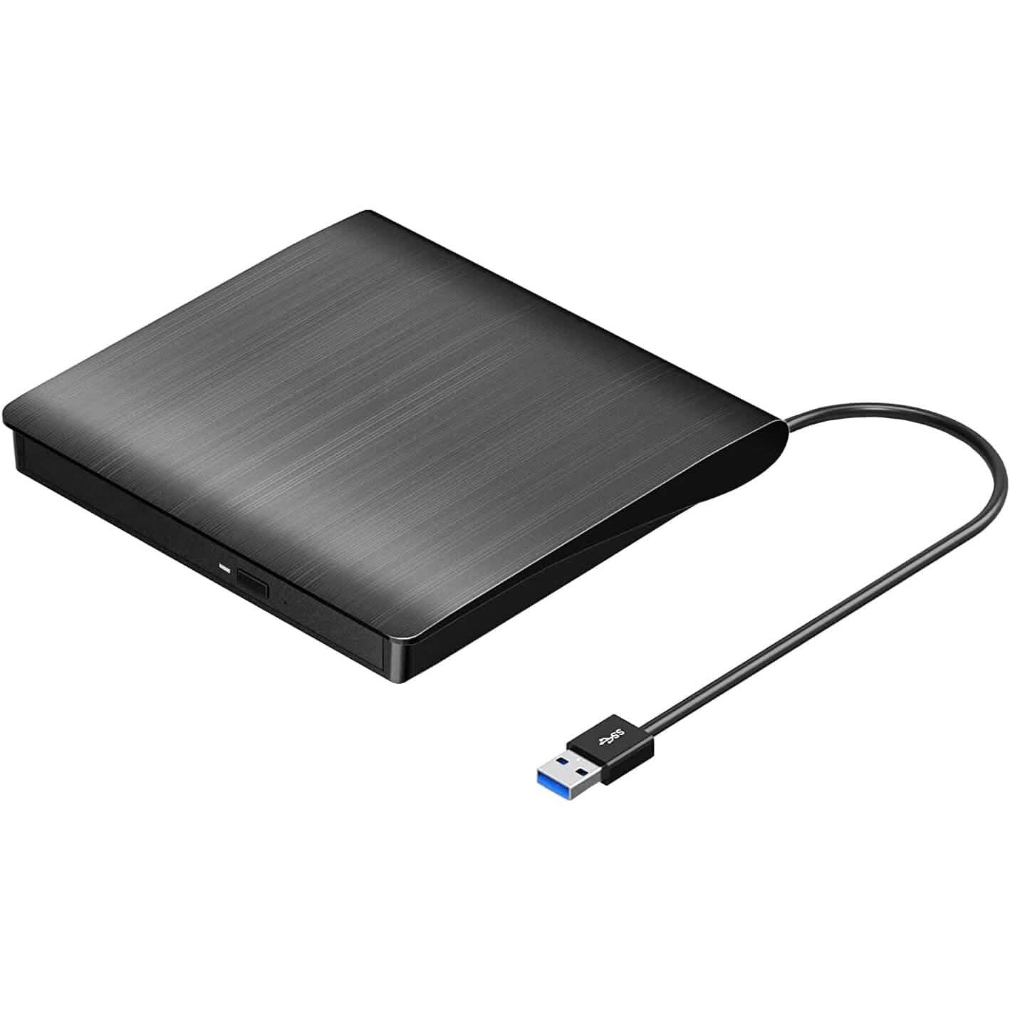 ROOFULL External CD DVD Drive USB 3.0 CD-Burner Premium Portable CD-ROM DVD+/-RW Optical Disc Drive Player Reader Rewriter (Refurbished)