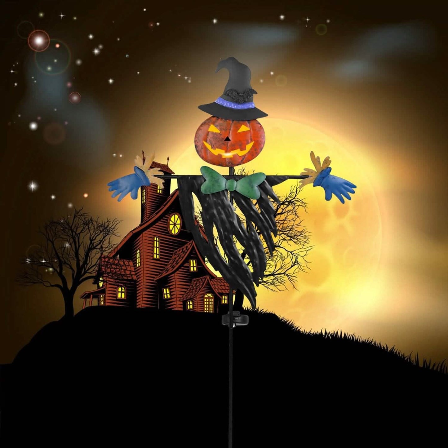 Solar Powered Scarecrow Shape Stake Light Halloween Decoration
