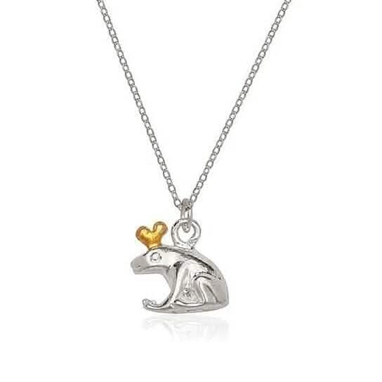 Sterling Silver Frog Charm and Chain