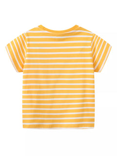 Children's Striped Unicorn Short Sleeve T-Shirt
