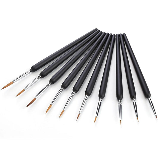 10-Piece: Miniature Detail Paint Brush Set