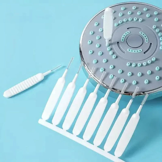 10-Pieces Set: Easy-Clean Shower Nozzle Brushes - Hassle-Free Showerhead Crevices Cleaner