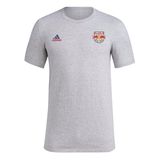 adidas Mens Short Sleeve Pre-Game T-Shirt Medium Grey Heather/New York Red Bulls X-Large