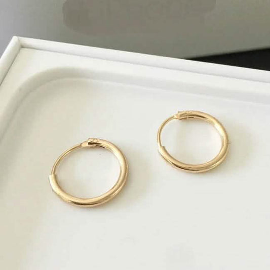 18K Gold Endless Hoop Earrings