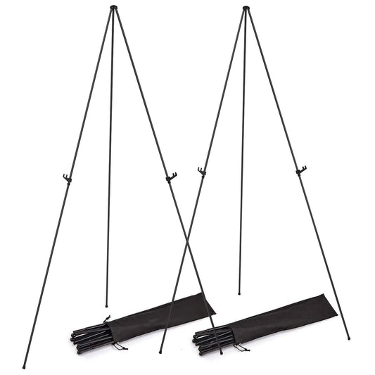 2-Pack: 61" Collapsible A Frame Tripod Easel Iron Alloy Drawing Stand