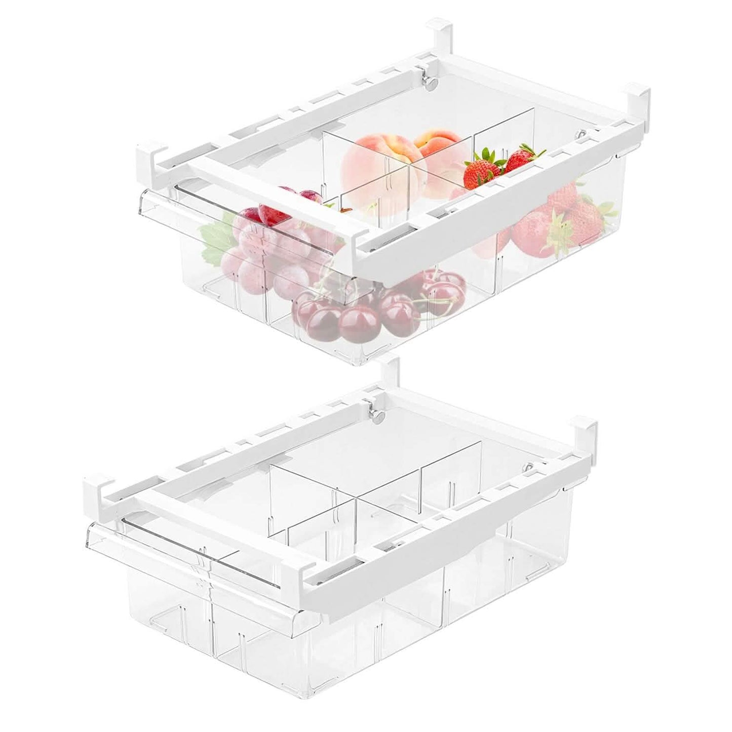 2-Piece: Refrigerator Egg Drawer 36 Egg Capacity Snap On Hanging Storage Tray
