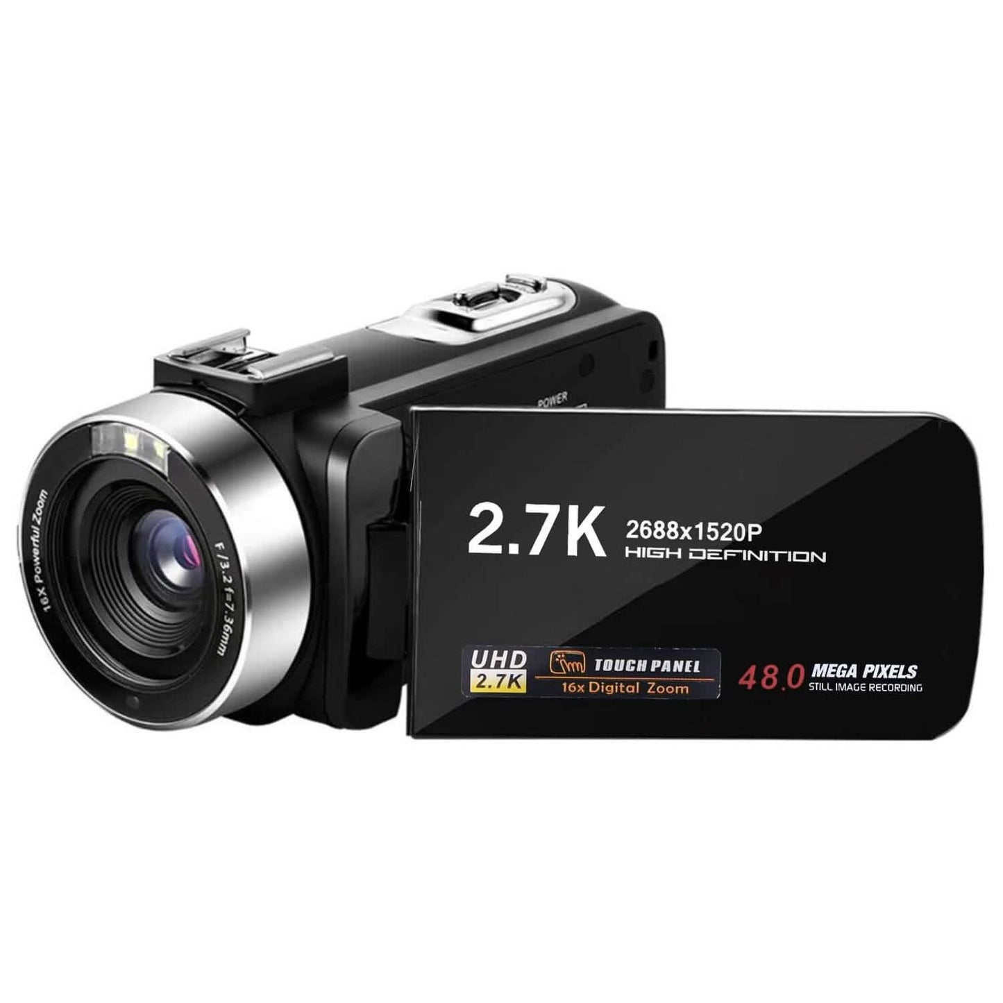 2.7K Camcorder 42MP 18x Zoom Digital Video Camera with 270° Rotating IPS Screen