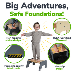 1-Step Wooden Stool for Kids(Multi-Purpose Step Stool for Kitchen, Bath, and Potty Training)