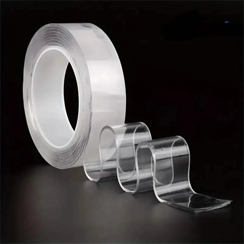3-Pack: Transparent Adhesive Tape - Reusable, Washable, and No-Residue Nano Gel Strips