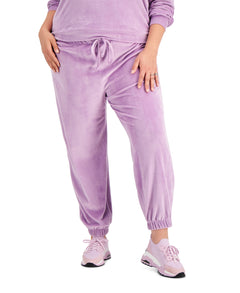 Love, Fire Trendy Plus Velour Jogger Pants, Size 3X