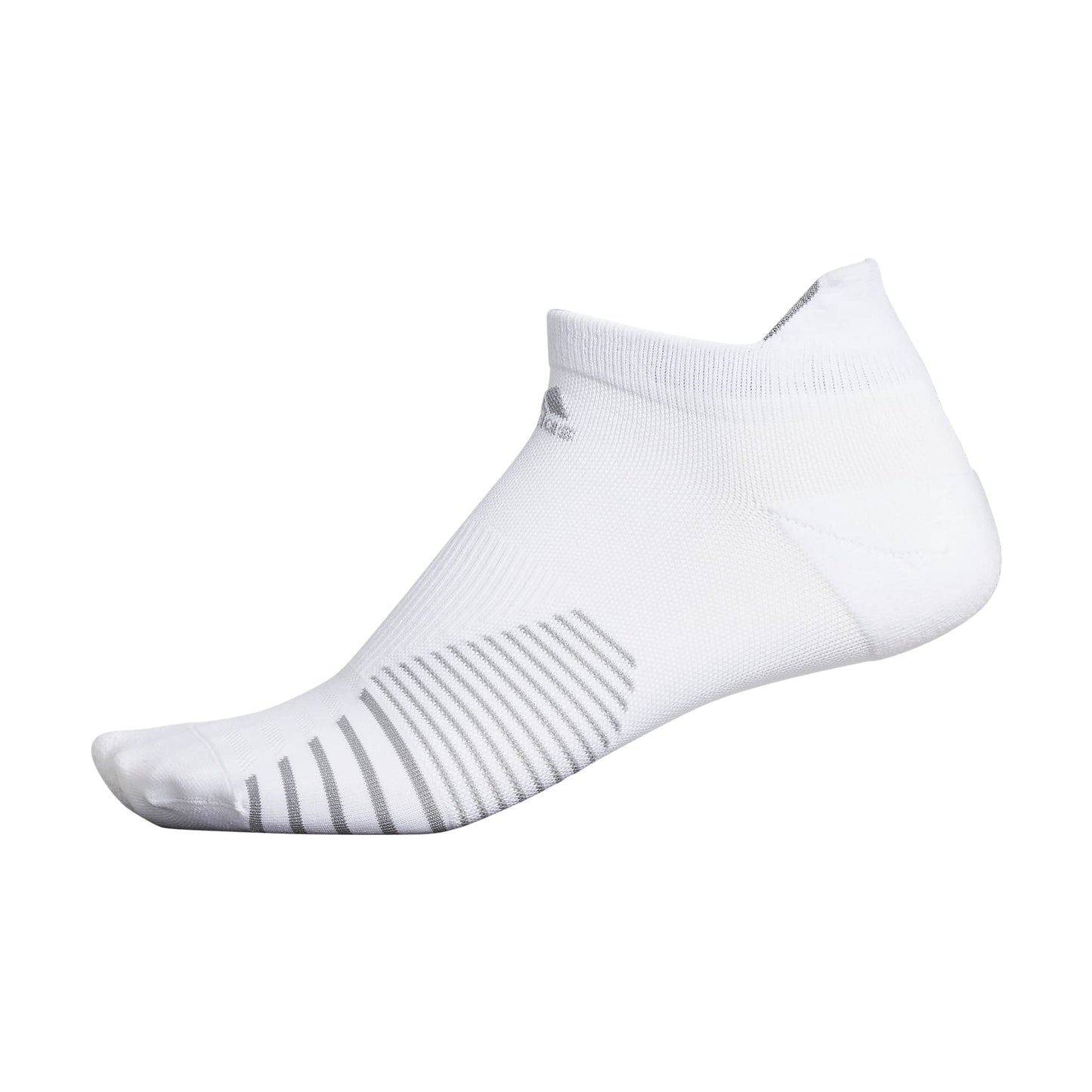adidas Unisex Running Tabbed Single No Show White/Light Onix Grey Small