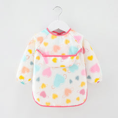 Waterproof Cotton Bib for Kids - Long Sleeve Feeding Apron