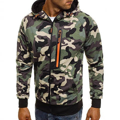 Men's Casual Hooded Zip-Up Sweatshirt Jacket