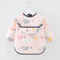 Waterproof Cotton Bib for Kids - Long Sleeve Feeding Apron