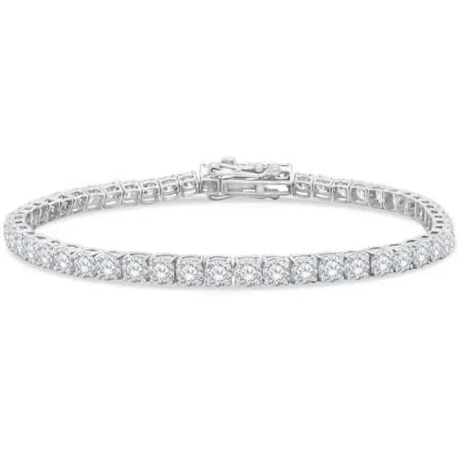 4.20 Ct Round Cut Diamond Tennis Bracelet 14K White Gold Lab-Grown 6.25 Inch