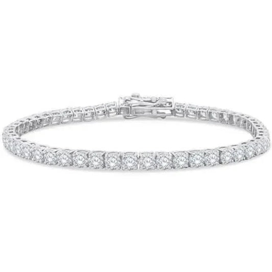 4.20 Ct Round Cut Diamond Tennis Bracelet 14K White Gold Lab-Grown 6.25 Inch