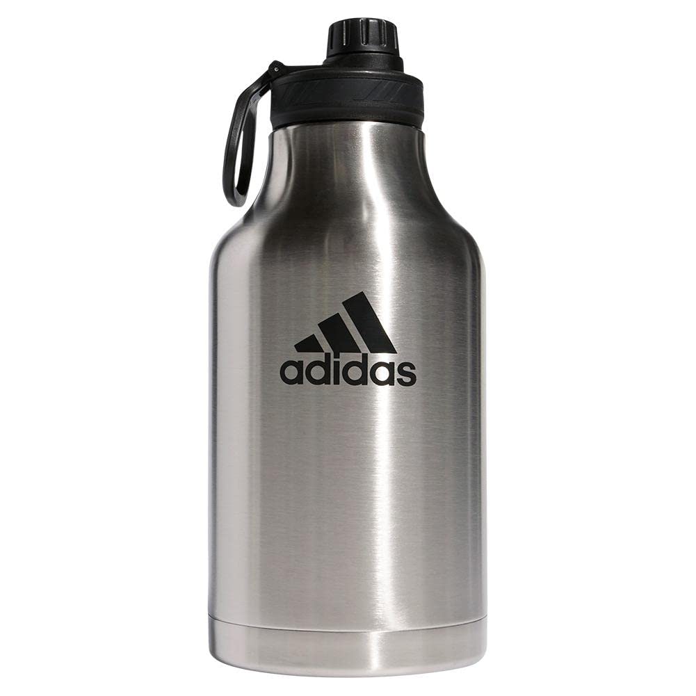 adidas Water Bottle-Metal Insulated Leak-Proof Durable Sport Hydration Stainless Steel/Black 62 oz