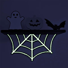 Spider Web Floating Shelf | Spooky Halloween Decor Shelf | 9" Wide x 5" Deep | Made in USA