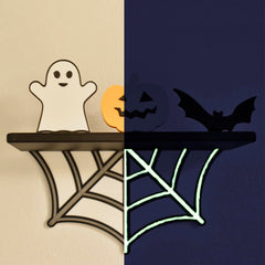 Spider Web Floating Shelf | Spooky Halloween Decor Shelf | 9" Wide x 5" Deep | Made in USA