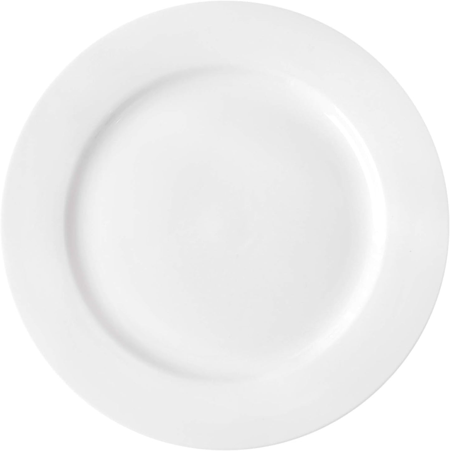 Foraineam 12 Pieces 8 Inch Round Porcelain Salad Plates Dessert Plate Set White Dinnerware Dish Serving Plates
