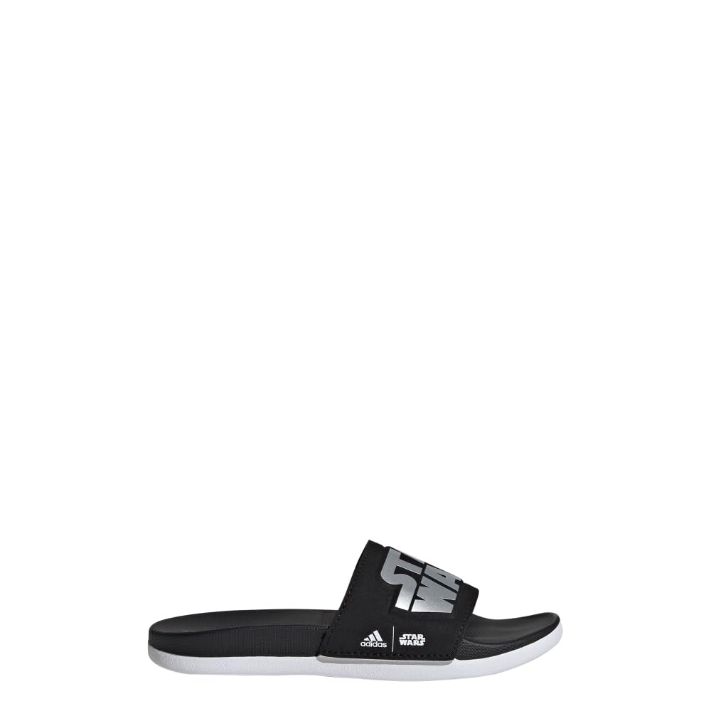 adidas Adilette Comfort Star Wars (Toddler/Little Big Kid) Slide Sandal Black/Silver Metallic/White 1 US Unisex