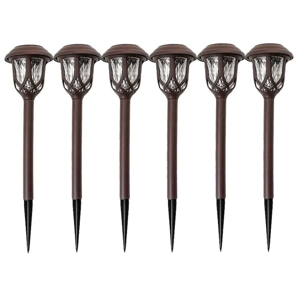 6-Pack: Solar Powered Pathway Lights - Touch-Controlled, Waterproof, Detachable, Energy Efficient, and Wireless Solar Garden Stake Lights