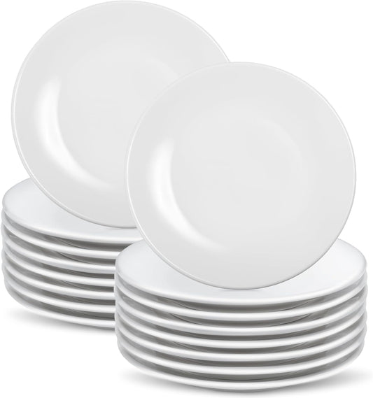 16 Pcs Porcelain Dessert Plates,6 inch White Appetizer Plates,Round Small White Plates,Small Plates for Appetizers,Ceramic Dessert Plate for Cake Snacks,Microwave Oven and Dishwasher Safe