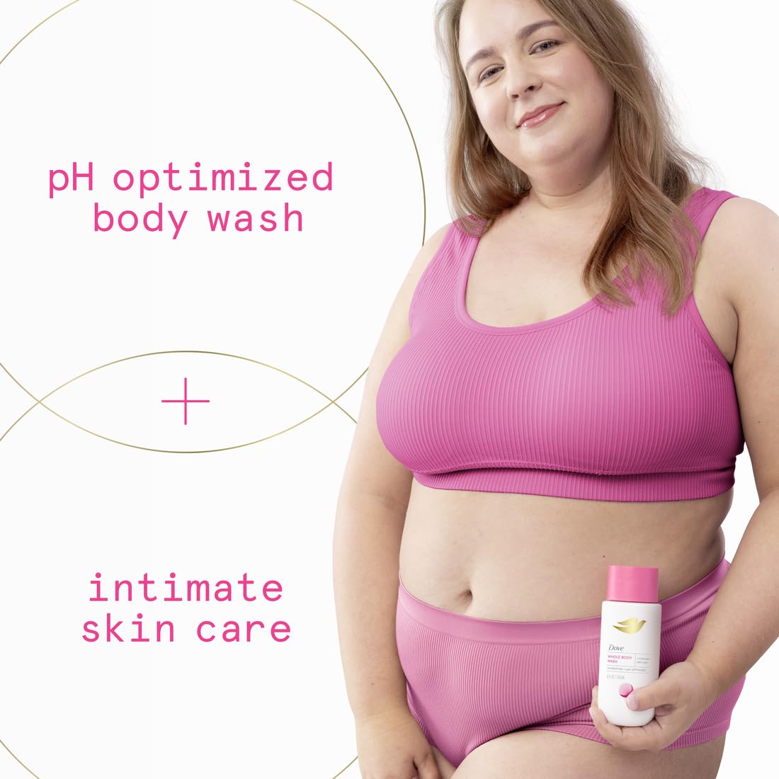 Dove Whole Body & Intimate Wash for Women - Gynecologist Tested Unscented Feminine Wash For Sensitive Skin, 8 oz