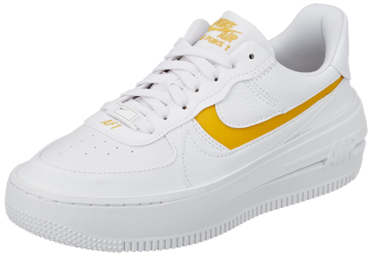 Nike Air Force 1 Platform Womens White/Yellow Ochre Size 9.5