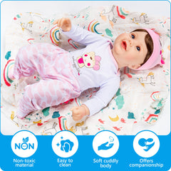 22 inch - Lifelike Reborn Baby Dolls for Seniors with Dementia -Therapy Doll - Soft Body Realistic Newborn - Alzheimer's Activity for Adults - Patients Nursing Home - Gifts for Elderly - Anxiety relief