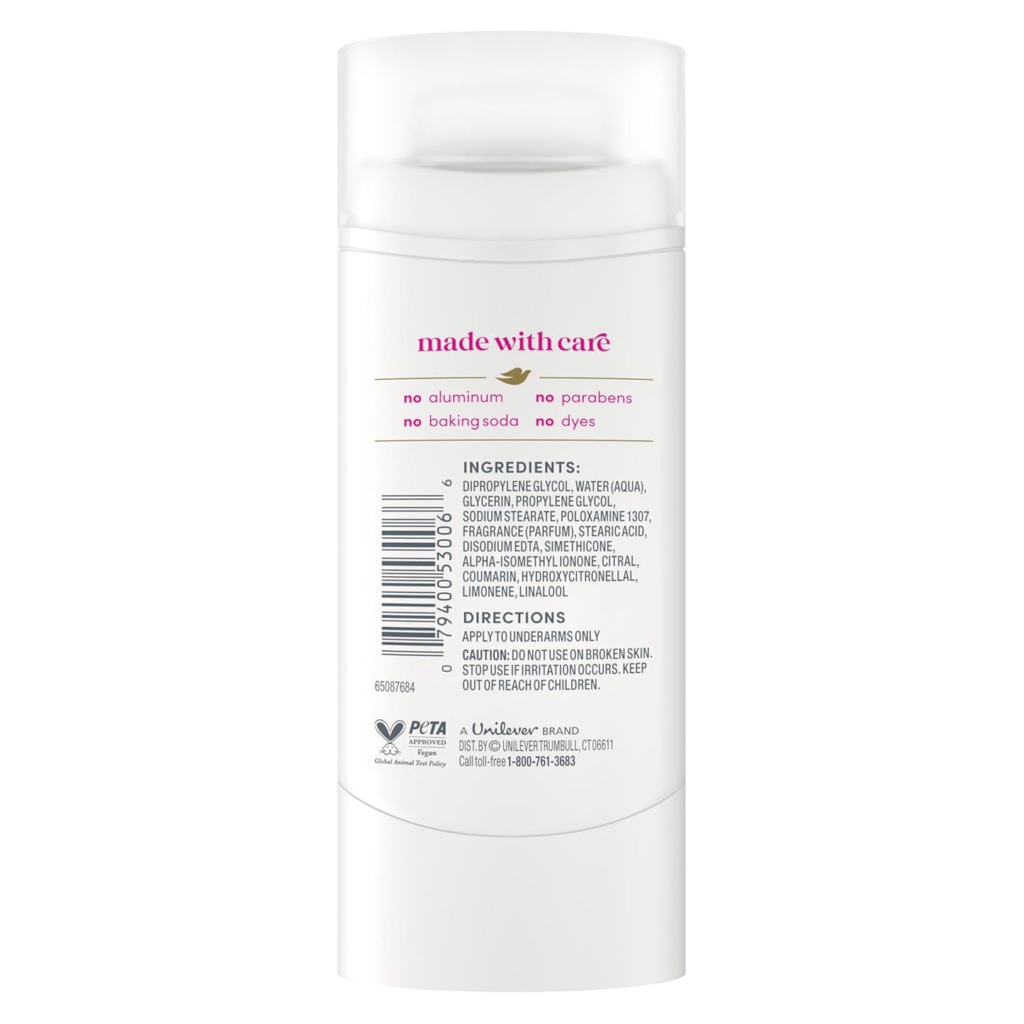 Dove Deodorant Stick Dragon Fruit Fizz for 72 Hour Odor Protection Aluminum Free 2.4 oz